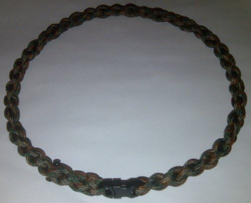 Paracord Survival Necklace Woodland Camo (Woodland Camo, Medium (20 inches))