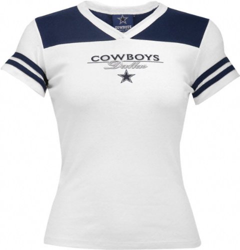 Dallas Cowboys -Women's- Navy Retro Jersey Tee