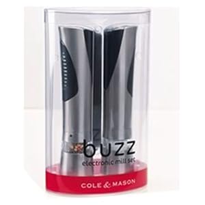 Cole and Mason H901800 Buzz Brushed-Chrome Electronic Salt and Pepper Mill Set