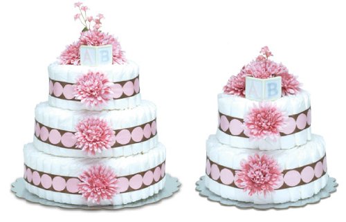 Bloomers Diaper Cake-Pink Mums Small by Givens and Company