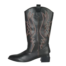 Adults' Cowboy Costume Boots - Black