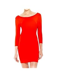 Cocktail Sheath 3/4 Sleeves Long Sleeves Bateau Neck Polyester/Spandex Fitted Open-Back Stretchy Bodycon Dress/Club Dress/Party Dress/Mini Dress 