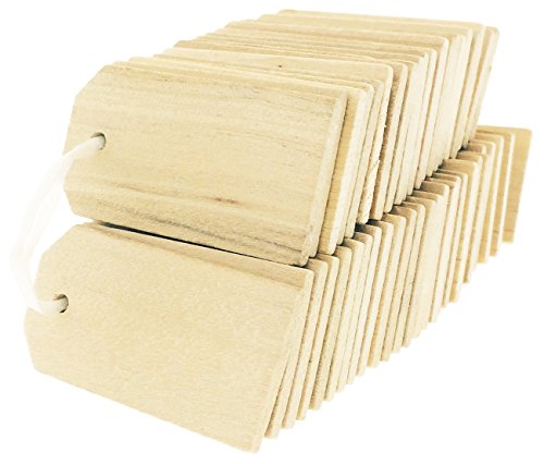 OrangeTag Wood Gift Tags / Blank Wooden Tags for Wine, Decor, Weddings (Pkg 100)