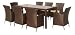Ambientehome Sitzgruppe Essgruppe Lubango 9-teilig Gartenmoebel Polyrattan, mocca braun 63891