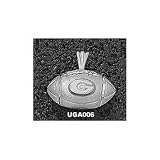 Georgia Bulldogs Solid Sterling Silver ''G'' Football Pendant
