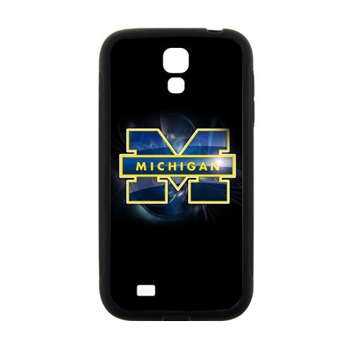 Generic Custom Unique Design NCAA University of Michigan Wolverines Blue and Yellow Team Logo Plastic and TPU Case Cover for SamSungGalaxyS4 I9500 (Laser Technology)