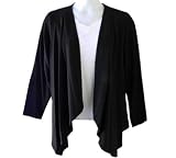 Briggs New York Plus Size Women's Open Front Cardigan (XXX-Large, Black)