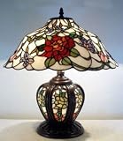 Roses Design Lighted Base Tiffany Table Lamp
