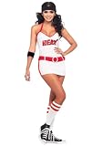 Leg Avenue 3 Piece Miami Heat Dancer Dress, White/Red, Small/Medium