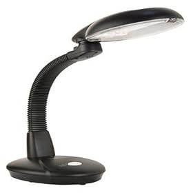 EasyEye Energy Saving Elongated Desk Lamp with Ionizer, Black