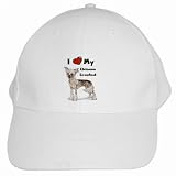 I Love My Chinese Crested White Cap Hat