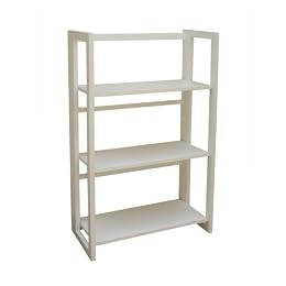 White Folding 3-Shelf Bookcase for $11 + $17 s&h