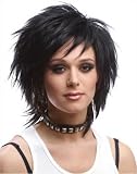 Black Cool Unisex Short 80s Wig