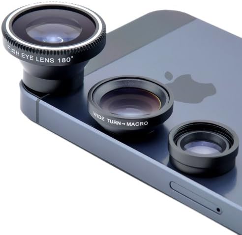 Action1st Universal Clip On 3 in 1 Camera Lens Fisheye Macro 0.67xWide angel for iPhone 4 4s 5 5s 5c Samsung s2 3 4 Note 1 2 3 HTC One Blackberry Nokia Sony, work with most mobilephone (Black)