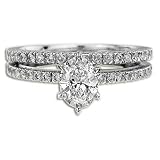 1.73 CT D VS2 OVAL AND ROUND DIAMOND RING SET 18K