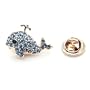 Cute Whale Blue Rhinestone Tack Brooch Pin, Gift Ideas
