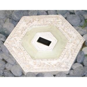 HomeBrite Solar 30169 13 Inch Solar Stepping Stone - Hexagon - White Wash Color