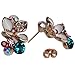 FAIRY COUPLE Women Jewelry Mulit-color Use Cubic Zirconia Crystal Flower Studs Earring E38