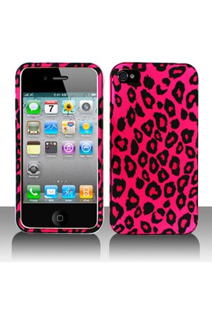 iPhone 4 Graphic Case - Hot Pink Black Leopard