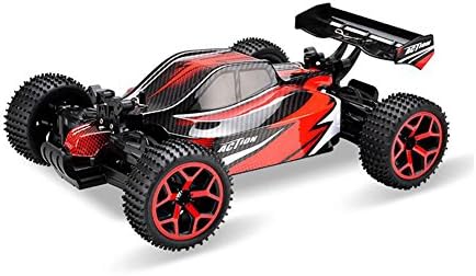 2.4Ghz RC Car 1:18 Scale Electric Off Road Vehicle 4WD Extreme Speed Monster Truck Buggy (Red)