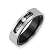 Dual Layer Stainless Steel Cubic Zirconia Forever Love Twistable 5.1mm Band Ring - Men