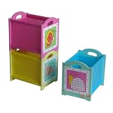 4Gr8 Kidz Pink Series Kids 3 Piece Stackable Wooden Bins by 
