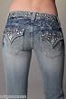 Miss Me Jeans Women's Studs and Stones Special Edition Boot Cut Jeans in Medium 29