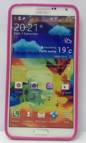 My8 Hot Pink Samsung Note III N9000 Cover Style Slim Fit White Polka Dots Design TPU Soft Gel Case for Samsung Galaxy Note 3 III N9000