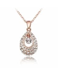 Honeystore Girls Rose Gold Plated Austria Crystal Necklace Color White Gold