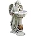 Outdoor garden statue angel birdbath religious solar light resin stone