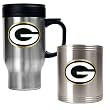 Green bay Packers NFL Travel Mug & Stainless Can Holder Set - Primary logo by Great American Products