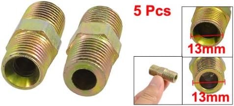 5pcs Air Pneumatic 1/4" x 1/4" PT M/M Thread Pipe Connectors Hex Nipples