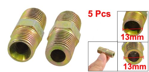 5pcs Air Pneumatic 1/4" x 1/4" PT M/M Thread Pipe Connectors Hex Nipples