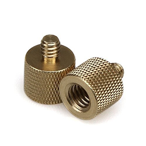 DIPARÂ® 3/8"-16 Female to 1/4"-20 Male Tripod Thread Reducer / Adapter Brass NEW(2-pack)