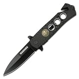 Marines Stiletto Style Rescue Folder Spring Assist Knife