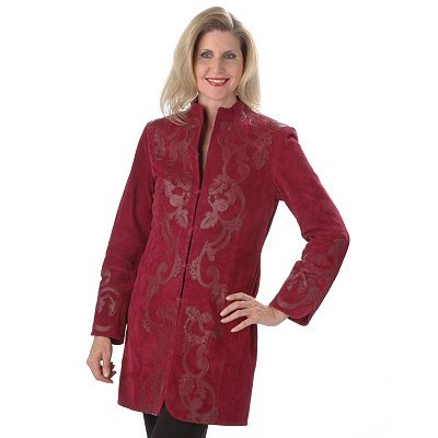 Suede Jacket on Applique Suede Jacket Buy Pamela Mccoy Lamb Applique Suede Jacket