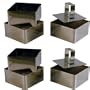 6 carr�s de pr�sentation 8 cm + 2 poussoirs Inox