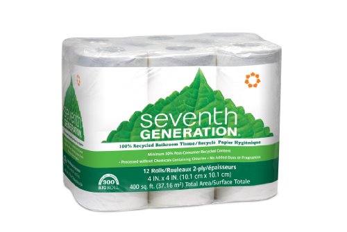 Seventh Generation Bathroom Tissue, 2-ply, 300 Sheets, 12-Count (Pack of 4)
