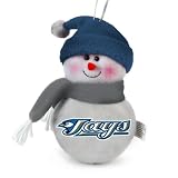 Pack of 3 MLB Toronto Blue Jays Plush Snowman Christmas Ornaments 6"