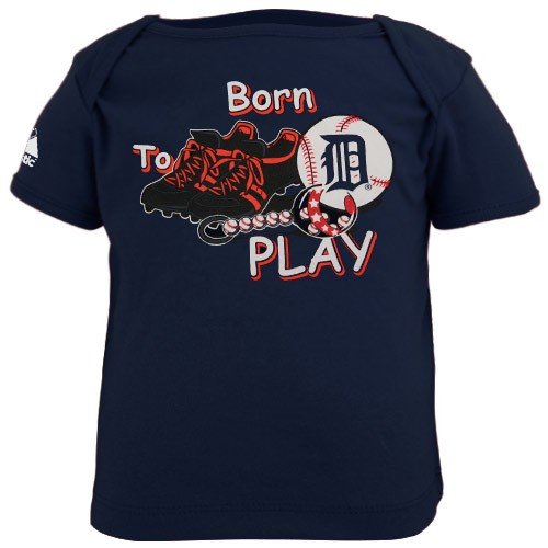 MLB Infant/Toddler Boys' Detroit Tigers Born To Play Tee (Navy, 18 Months)