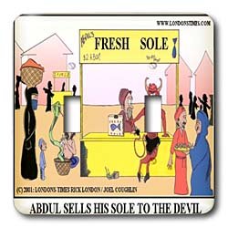 Londons Times Religion Heaven Hell Cartoons - Selling Sole To The Devil - Light Switch Covers - double toggle switch