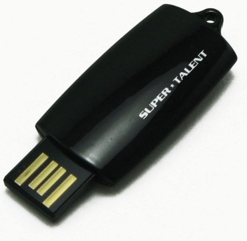 New Super Talent Cts-Cob Top Slider 16gb Usb2.0 Flash Drive Black Water Resistant Support Readyboost