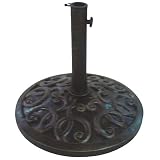 DC America UBP28281-BR Cast Stone Umbrella Base, Made from Rust Free Composite Materials, Bronze Powder Coated Finish