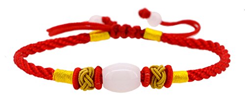 Handmade Lucky Knot Oval Bead Red String Bracelet, Good for Wealth and Love, Kabbalah Red String Bracelet