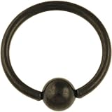 Single PVD Stainless Steel Captive Bead Ring: 16g 1/2 Black