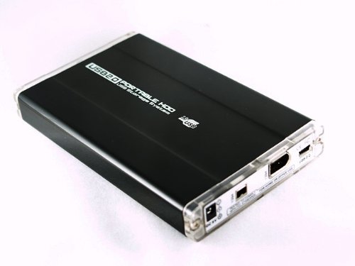 Firewire 1394 + USB Hard Drive Enclosure for 2.5-inch SATA Laptop Drive, Bus-powered