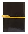 Milano Pocket Journal Diary, Genuine Black Patent Leather, Lined, Leather Wrap Closure, 3x5"