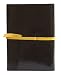 Milano Pocket Journal Diary, Genuine Black Patent Leather, Lined, Leather Wrap Closure, 3x5"