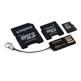 Kingston Mobility Kit  microSD Flash Memory Card with SD and miniSD Adpaters + USB Reader