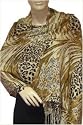 Hand Printed Tiger Print Viscose Shawl/ Wrap available in blend of 100% Viscose with complimenting Tassels / Fringes on either side
